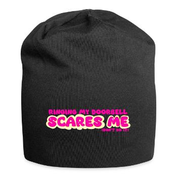 Klingeln Sie nicht an meiner Tür, es macht mir Angst - Jersey-Beanie - Schwarz - Vorne