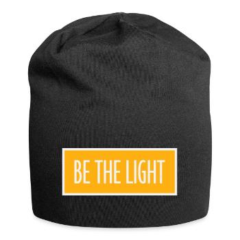 Be The Light Motivational Positivity Saying Logo - Jersey Beanie - black - Front