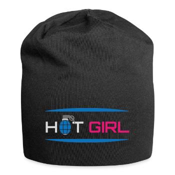 Heiße sexy Girl Power - Jersey-Beanie - Schwarz - Vorne