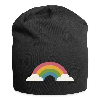 Rainbow and clouds - Jersey Beanie - black - Front