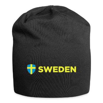 Nationalflagge von Schweden - Jersey-Beanie - Schwarz - Vorne