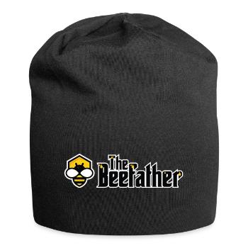 Le beefather - abeille miel apiculteur fleurs en nid d'abeille - Bonnet en jersey - noir - Devant