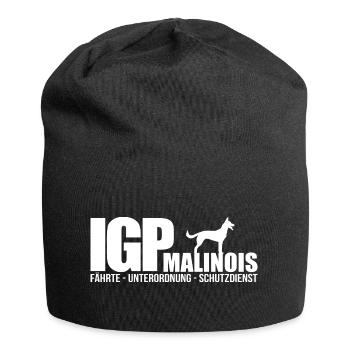 IGP MALINOIS Hundesport Wilsigns Hunde Geschenk - Jersey-Beanie - Schwarz - Vorne