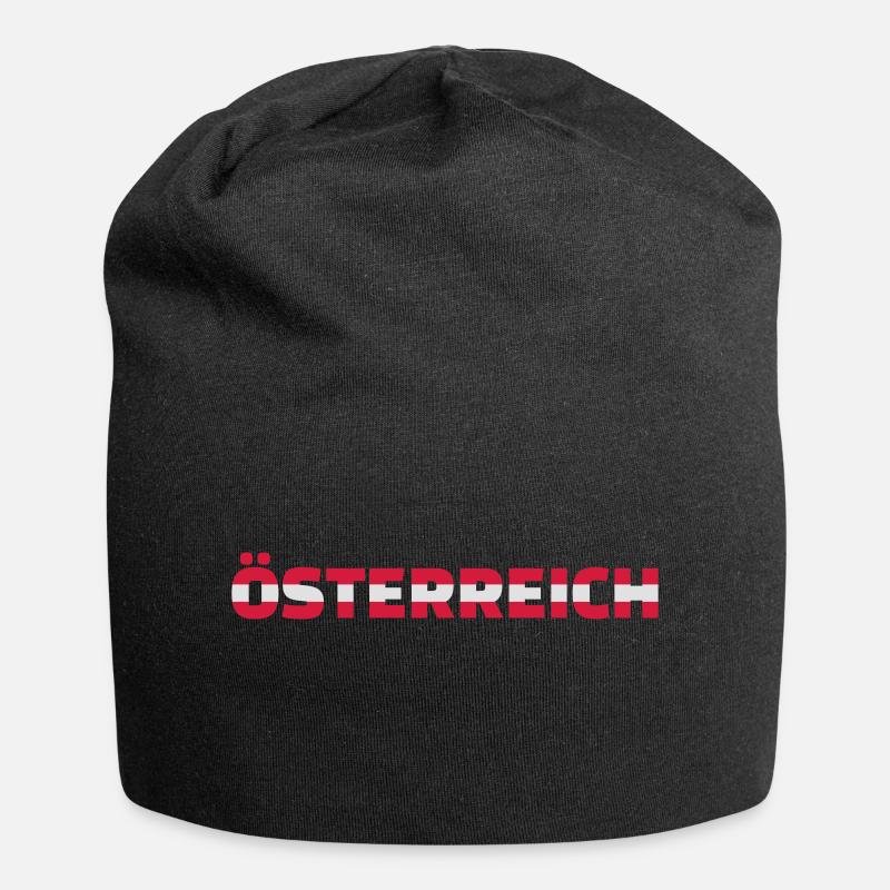 Österreich - Jersey-Beanie - Schwarz