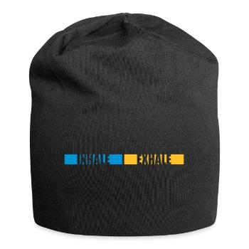 inhale exhale yoga Zitat - Jersey-Beanie - Schwarz - Vorne