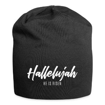 Halleluja (dunkel) - Jersey-Beanie - Schwarz - Vorne