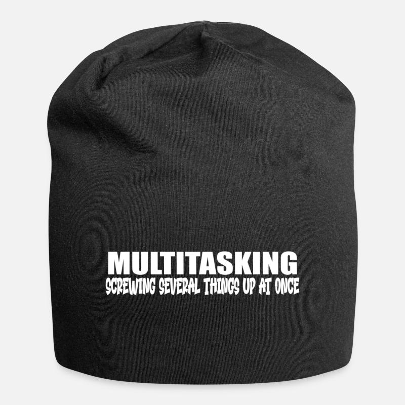 Lustiges Multitasking-Zitat - Jersey-Beanie - Schwarz