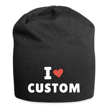 J’aime chemise personnalisée, cadeau personnalisé de la Saint-Valentin - Bonnet en jersey - noir - Devant
