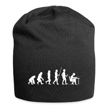 Evolution Work Man Funny Worker Humor - Jersey Beanie - black - Front