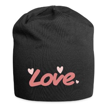 Love Pink Kalligraphie-Pinsel - Jersey-Beanie - Schwarz - Vorne