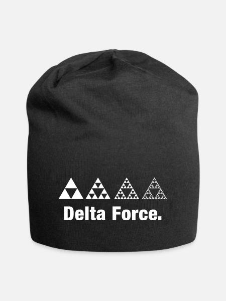 Fraktal Dreieck Force Geometrie Rekursion - Jersey-Beanie - Schwarz