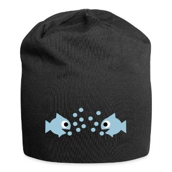 Fische - Jersey-Beanie - Schwarz - Vorne