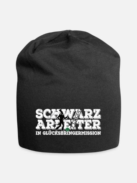 Schornsteinfeger Glücksbringer Kaminfeger Sottje - Jersey-Beanie - Schwarz