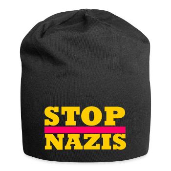 Stop Nazis - Jersey-Beanie - Schwarz - Vorne