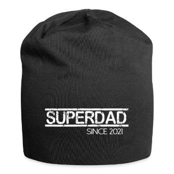 Superdad since 2021 Schrift Spruch - Jersey-Beanie - Schwarz - Vorne