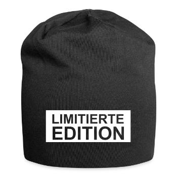 Geometrisches Muster mit leuchtenden Akzenten - Jersey-Beanie - Schwarz - Vorne