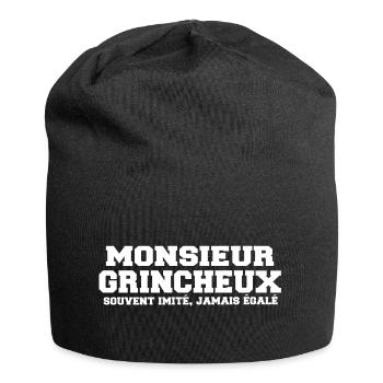 Monsieur grincheux cadeau drôle humour grogner - Bonnet en jersey - noir - Devant