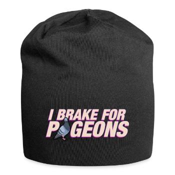 I brake for pigeons - Jersey Beanie - black - Front