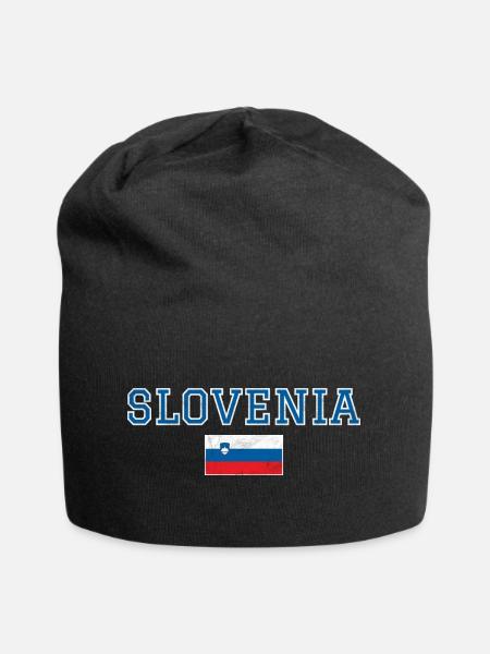 Slowenien - Jersey-Beanie - Schwarz