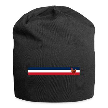 Drapeau français poule - Agriculteur français - Bonnet en jersey - noir - Devant
