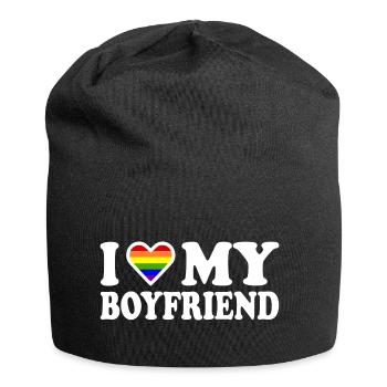 I love my boyfriend - Jersey-Beanie - Schwarz - Vorne