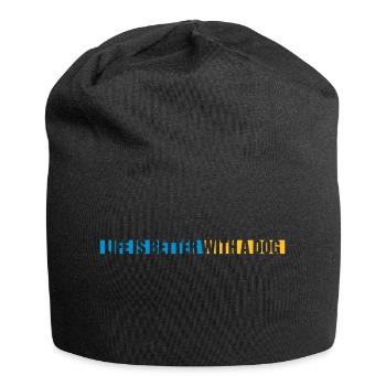 better with a dog - Jersey Beanie - black - Front