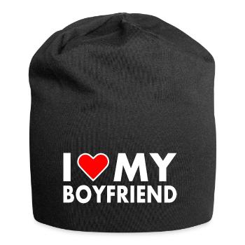 I love my boyfriend - Jersey-Beanie - Schwarz - Vorne