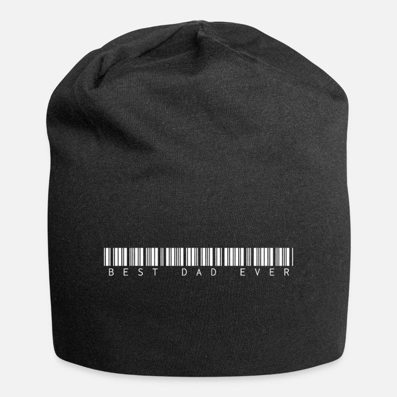 Bester Papa aller Zeiten Barcode - Jersey-Beanie - Schwarz
