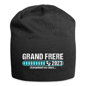 Grand frère 2023 annonce naissance bébé - Bonnet en jersey - noir - Devant