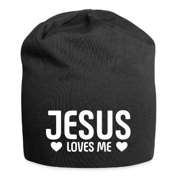 Jesus Loves Me - Jersey-Beanie - Schwarz - Vorne