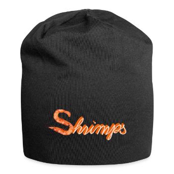 two shrimps or shrimps as funny typography - Jersey Beanie - black - Front