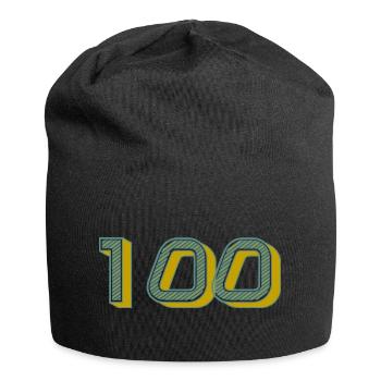 100. 100 JAHRE. 100-JÄHRIGES JUBILÄUM. GEBURTSTAG 100 - Jersey-Beanie - Schwarz - Vorne