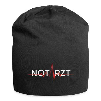 notarzt schriftzug rettung doc w - Jersey-Beanie - Schwarz - Vorne