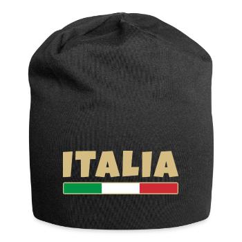 Italien, italienische Flagge - Jersey-Beanie - Schwarz - Vorne