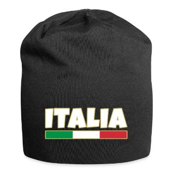Italien, italienische Flagge - Jersey-Beanie - Schwarz - Vorne