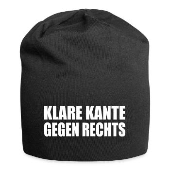 klare kante gegen rechts - Jersey-Beanie - Schwarz - Vorne
