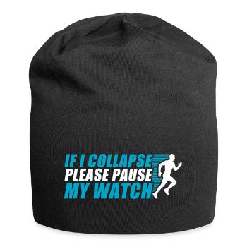 If i collapse lustiges Lauf Joggen Läufer - Jersey-Beanie - Schwarz - Vorne