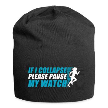 If i collapse lustiges Lauf Joggen Läufer - Jersey-Beanie - Schwarz - Vorne