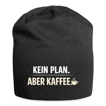 No plan but coffee - Jersey Beanie - black - Front