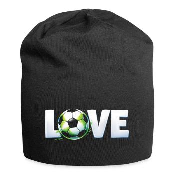 Liebe zum Design von Rundballen im Fußball - Jersey-Beanie - Schwarz - Vorne