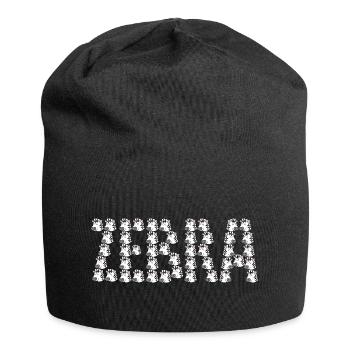 Cartoon zebra typography - Jersey Beanie - black - Front