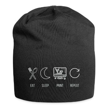 Eat, Sleep, Print, Repeat 3D Printing Maker - Jersey Beanie - black - Front