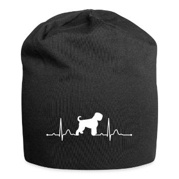 NOIR RUSSE TERRIER heartbeat Battement du cœur - Bonnet en jersey - noir - Devant