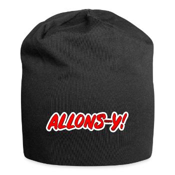 ALLONS-Y! red pop art lettering comic style - Jersey Beanie - black - Front