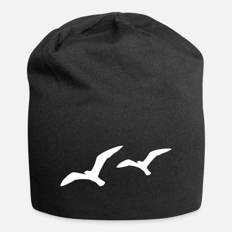 Möwen - Jersey-Beanie - Schwarz