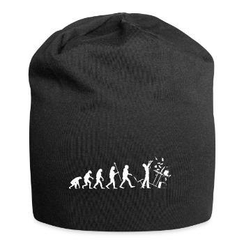 Evolution PC Wut ausrasten Zorn Ärger Computer Fun - Jersey-Beanie - Schwarz - Vorne