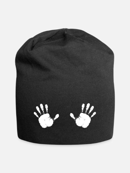 Hände Handabdrücke - Jersey-Beanie - Schwarz
