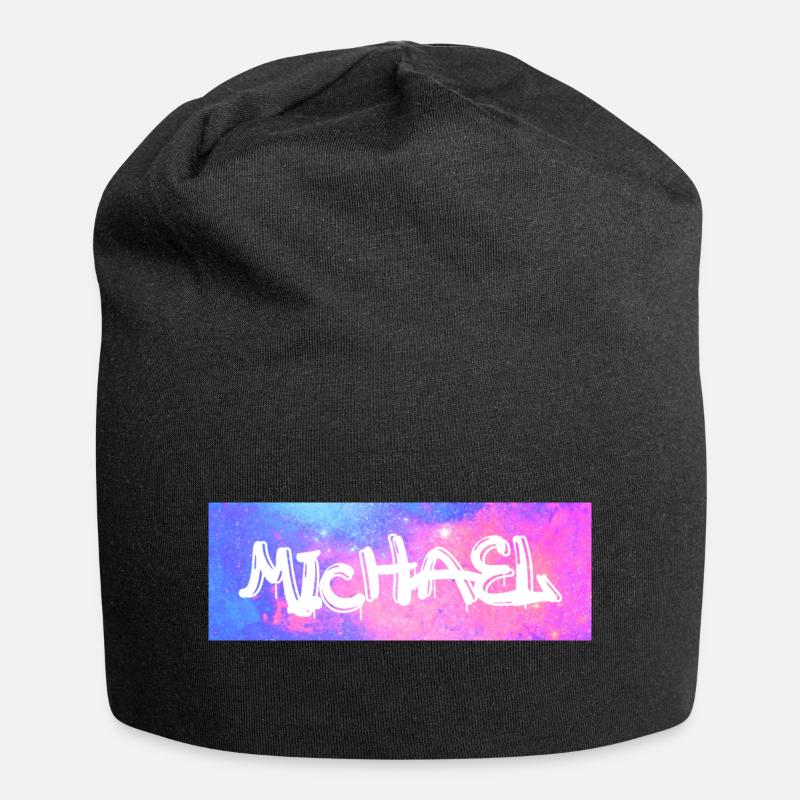 Michael Name Gift Gift Idea Galaxy - Jersey Beanie - black