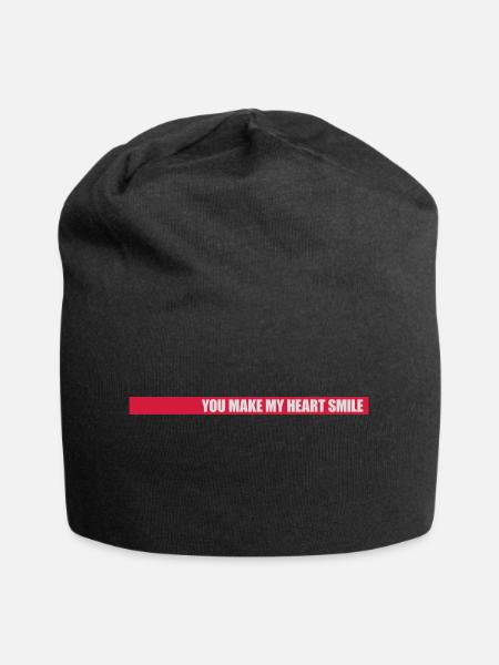 make my heart smile - Jersey-Beanie - Schwarz