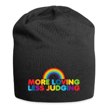 Womens Pride More Loving Less Judging - Jersey-Beanie - Schwarz - Vorne